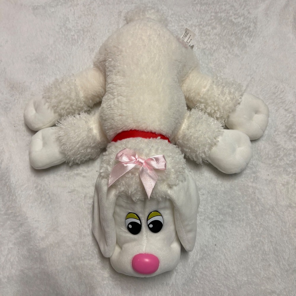 Pound Puppies Poodles White Plush Dog Stuffed Animal 2020 Hasbro Red Collar Tag